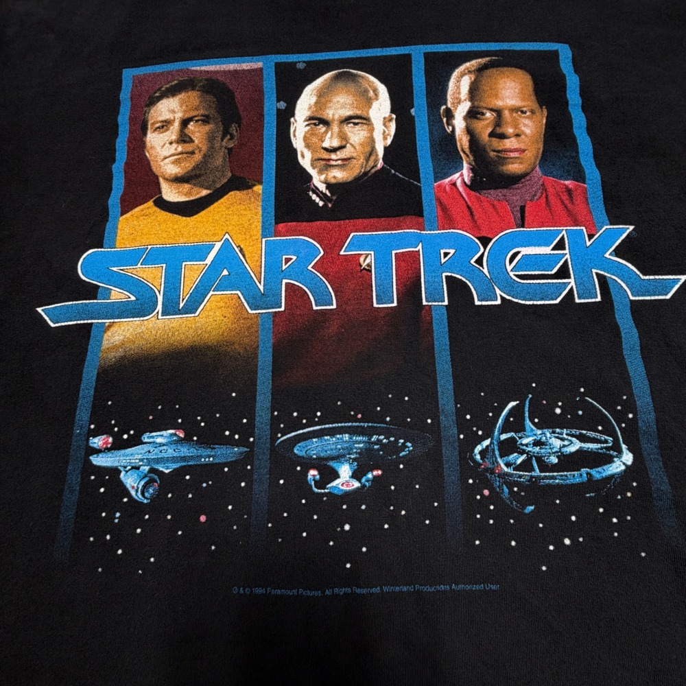 Vintage 1994 Star Trek T Shirt XL Single Stitch Winterland Kirk Picard Sisko